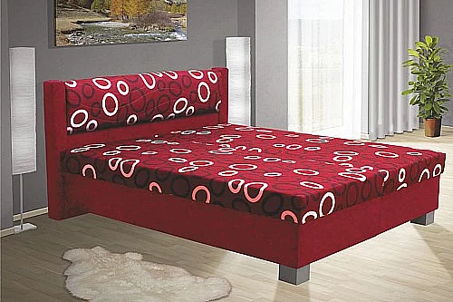 Postel NIKOL 140cm vč. roštu, ÚP a matrace černá/šedá vzor