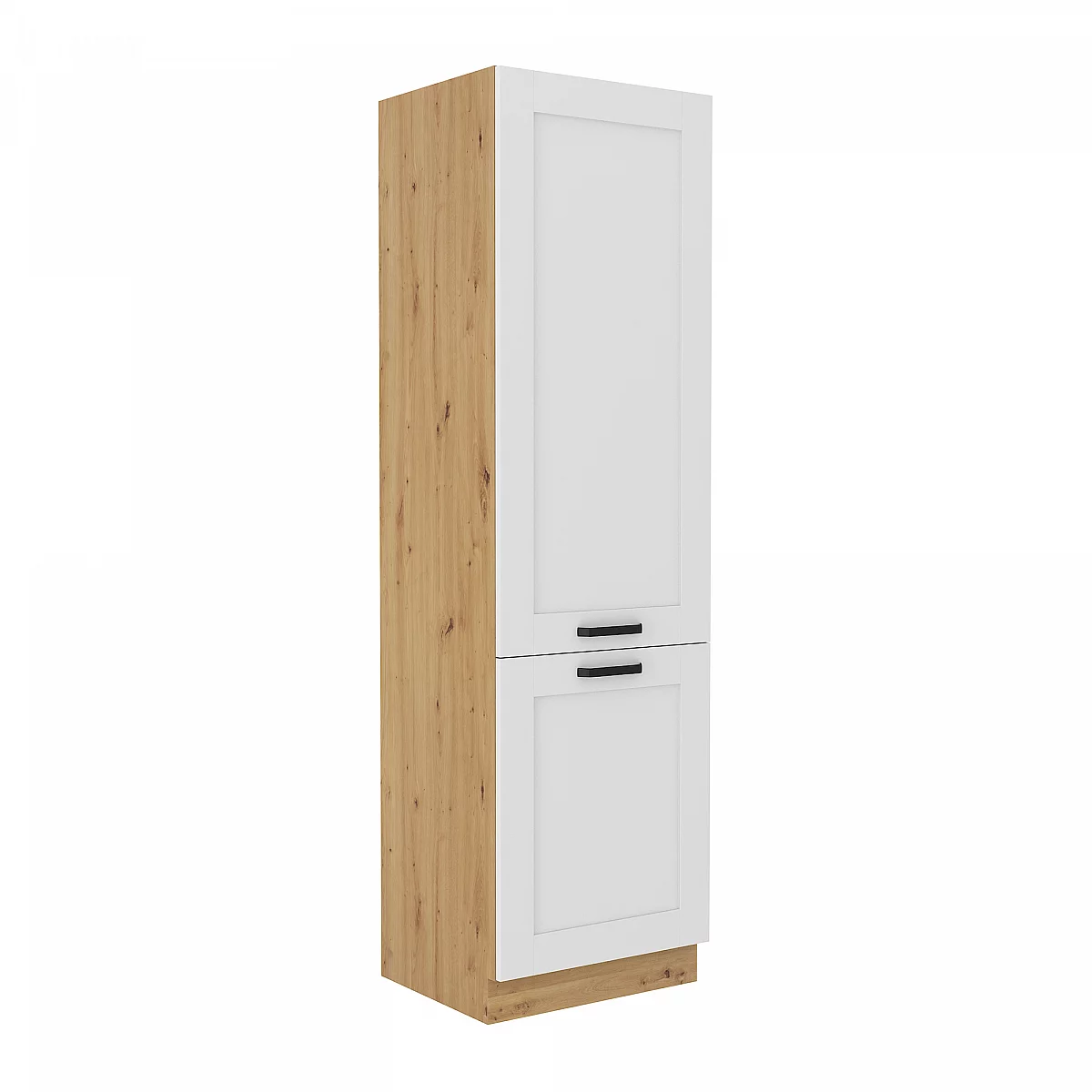 Skříňka na vestavnou chladničku, dub artisan/bílá, LULA 60 LO-210 2F