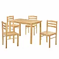 Jídelní set 1+4, masivní dřevo, přírodní, LOAK