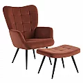 Křeslo s podnoží, hnědá Velvet látka/černá, HABEN