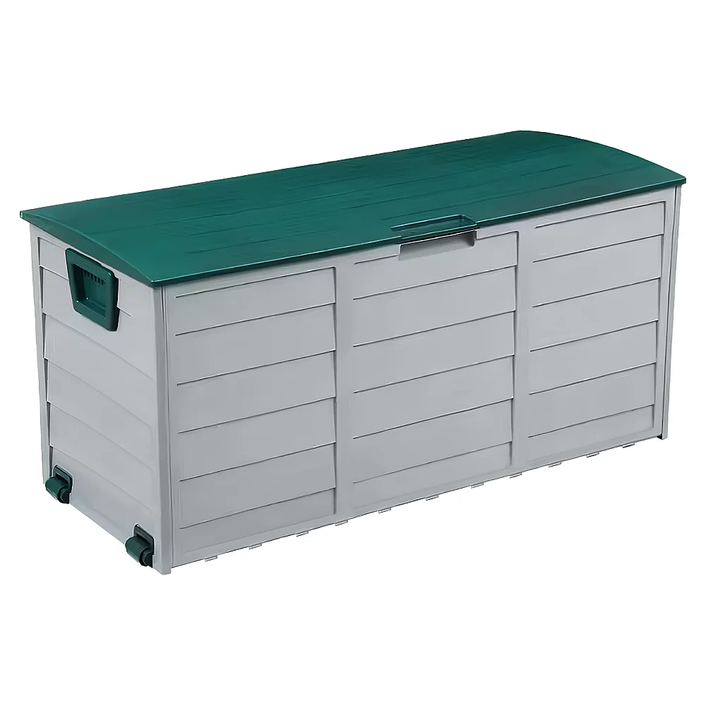 Zahradní úložný box, šedá/zelená, KORTEZ