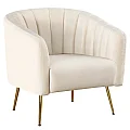 Designové křeslo, béžová Velvet látka/gold chrom-zlatý, BAGY
