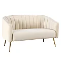 Designový 2-sed, béžová Velvet látka/gold chrom-zlatý, BAGY