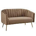 Designový 2-sed, hnědá Velvet látka/gold chrom-zlatý, BAGY