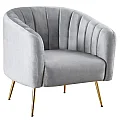 Designové křeslo, šedá Velvet látka/gold chrom-zlatý, BAGY
