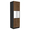 Vysoká skříňka na vestavnou troubu, černá/ořech okapi, MENZO 60 DP-210 2F
