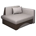 Rozkládací křeslo, béžovošedá Taupe/hnědá, pravá, KUBOŠ NEW