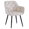 Designové křeslo, béžová Velvet látka, FEDRIS NEW
