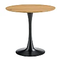 Jídelní stůl, dub/černá, průměr 80 cm, REVENTON NEW