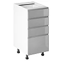 Spodní skříňka, bílá/šedá extra vysoký lesk HG, AURORA D40S4