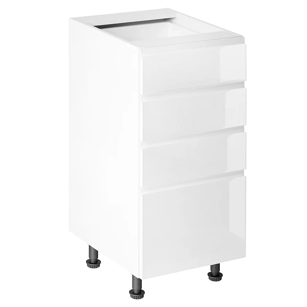 Spodní skříňka, bílá / bílá extra vysoký lesk HG, AURORA D40S4