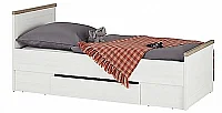 Postel LUCA 90cm, s matrací, s roštem a s úložným prostorem pinie/trufel