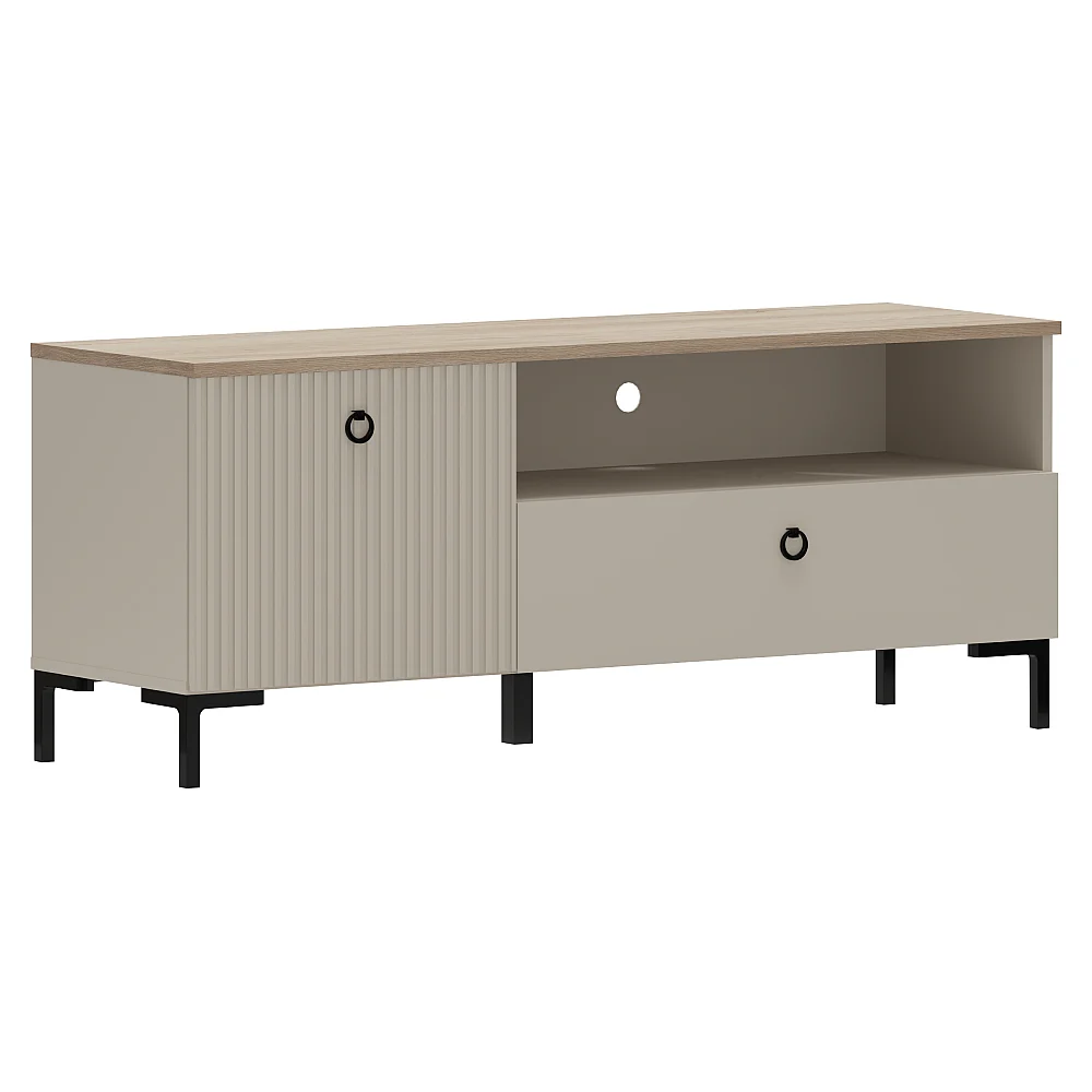 TV stolek, šedohnědá Taupe/dub silverjack, DOMCA 1K1S