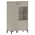 Nízká vitrína, šedohnědá Taupe/dub silverjack, DOMCA 1D1W/140