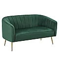 Designový 2-sed, tmavě zelená Velvet látka/gold chrom-zlatý, BAGY