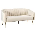 Designový 3-sed, béžová Velvet látka/gold chrom-zlatý, BAGY
