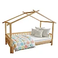 Montessori postel s přistýlkou, přírodní, 90x200, KESIO