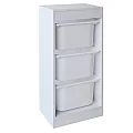 Regál s úložnými boxy, bílá, DUVAN