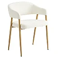 Designové jídelní křeslo, krémová/buk, NIZAR TYP 1