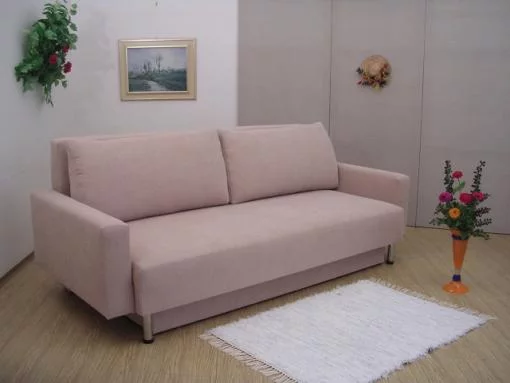 LADA - rozkl. pohovka se dvěma polštáři a područkami látky A