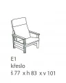 EVA E1 křeslo v látce č. III