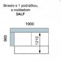 AVA FAMM: 3ALF - rozkládací trojsed s područkou LEVÝ