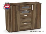 REA OTTAWA UP 3 - elegantní komoda se dvěma dvířky a čtyřmi zásuvkami