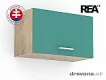 REA ALFA  - KHV-60-36 horní výklopná skříňka 60 cm (plná, prosklená, hliníková dvířka) 