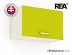 REA ALFA  - KHV-60-36 horní výklopná skříňka 60 cm (plná, prosklená, hliníková dvířka) 