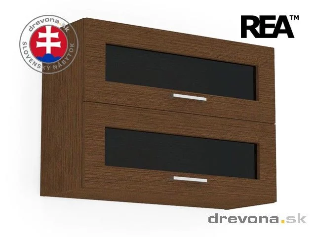 REA ALFA  - horní skříňka prosklená nebo plná - 2x výklop KHV-80-57