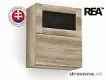 REA ALFA - KHV-60-72 horní skříňka výklopná (prosklená, plná, hliníková dvířka) - 60 cm KHV-60-72