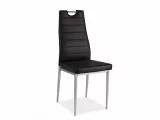 SI-713 - elegantní jídelní židle s chromovým prvkem v opěradle -> hnědá