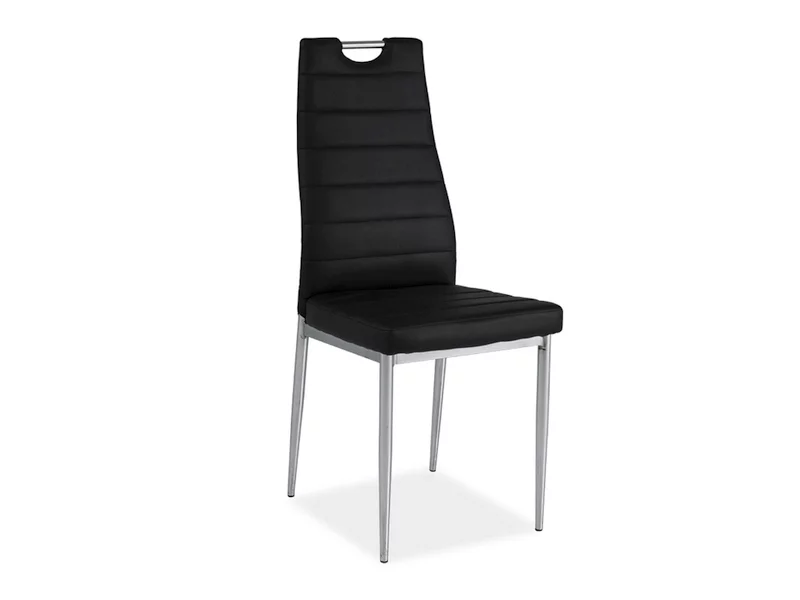 SI-713 - elegantní jídelní židle s chromovým prvkem v opěradle -> černá
