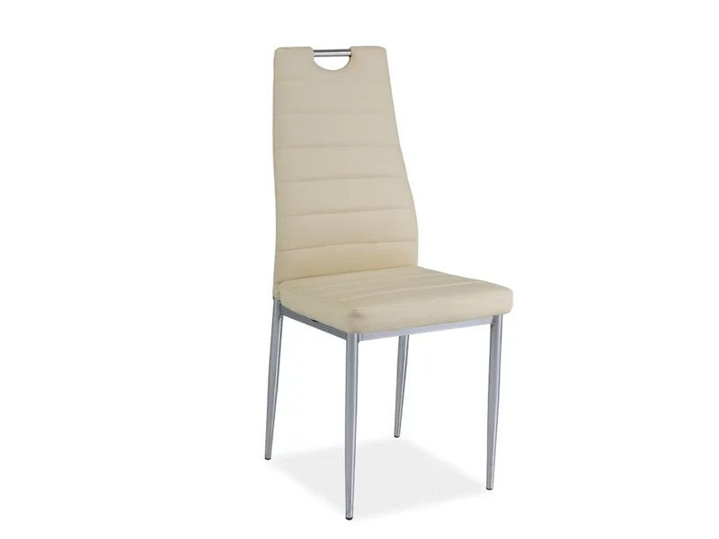 SI-713 - elegantní jídelní židle s chromovým prvkem v opěradle -> krémová