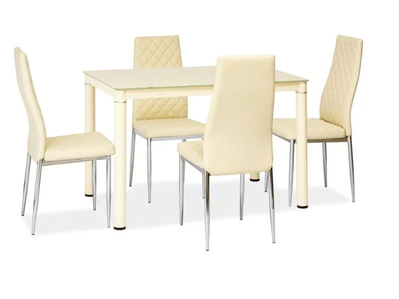 SI-934 - jednoduchý elegantní pevný jídelní stůl -> krém