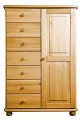 Komoda K31 classic borovice masiv výška 125cm