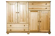 Komoda K49 classic borovice masiv výška 125cm