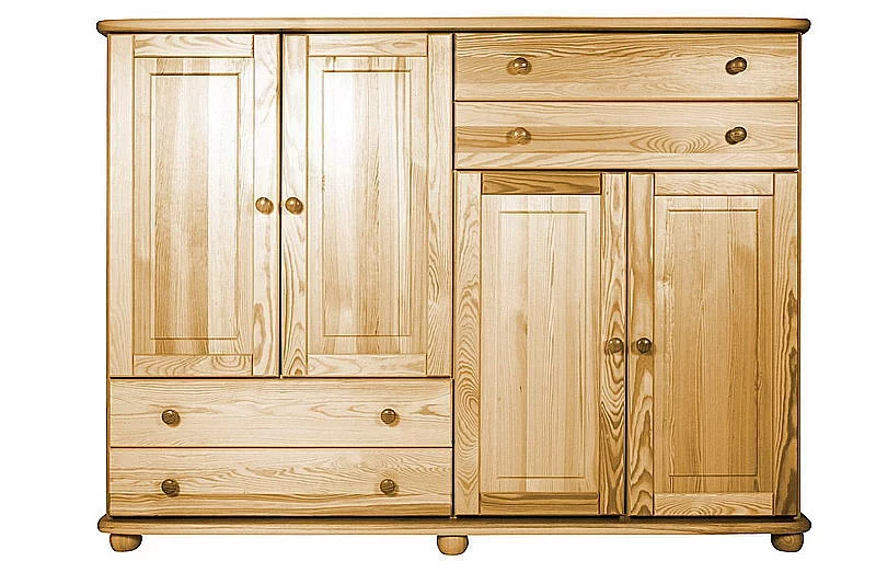 Komoda K49 classic borovice masiv výška 125cm