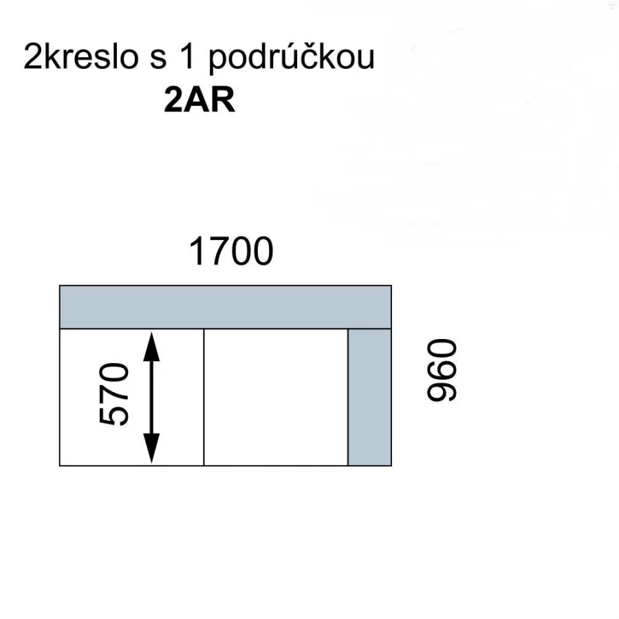 AVA FAMM: 2AR - dvojsed s područkou PRAVÝ