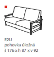 EVA E2U pohovka s úložným prostorem v látce č. III