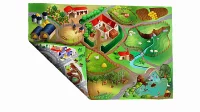 Dětská podložka oboustranná Město-farma - Oboustranná dětská podložka město-farma 100x150 cm