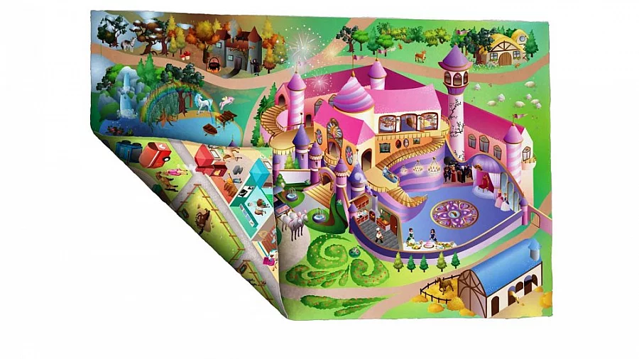 Dětská podložka oboustranná zámek-jízdárna - Oboustranná dětská podložka zámek-jízdárna 100x150 cm