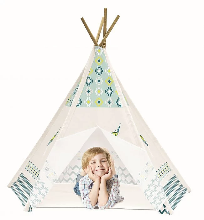 Dětské tepee design tyrkys - Dětské tepee design tyrkys-SLEVA
