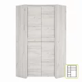 Rohová skříň typ 21, bílá craft, ANGEL