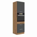 Vysoká skříňka, dub lancelot / šedá matná, VEGA 60 DPS-210 3S 1F