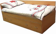 Postel RANGO 90cm vč. roštu s ÚP a s nočním stolkem Dub sonoma