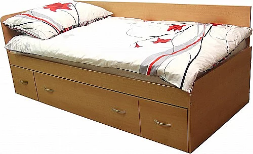 Postel RANGO 90cm vč. roštu s ÚP a s nočním stolkem Dub sonoma