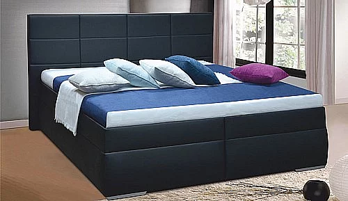 Postel FREDERIKA 2 180cm vč. roštu a ÚP M06 ekokůže černá