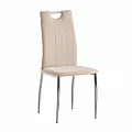 Jídelní židle, béžová Dulux Velvet látka / chrom, OLIVA NEW