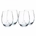 TEMPO-KONDELA  SNOWFLAKE STRIK, sklenice, set 4 ks, s krystaly, 530 ml